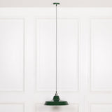 Factory Style British Green Enamel Painted 46cm Pendant Light