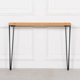 Rustic Wooden Hairpin Hall Table Console 77cm