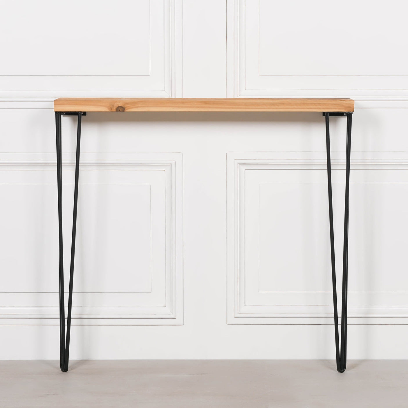 Rustic Wooden Hairpin Hall Table Console 92cm