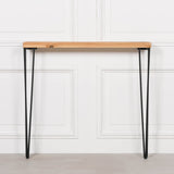 Rustic Wooden Hairpin Hall Table Console 92cm