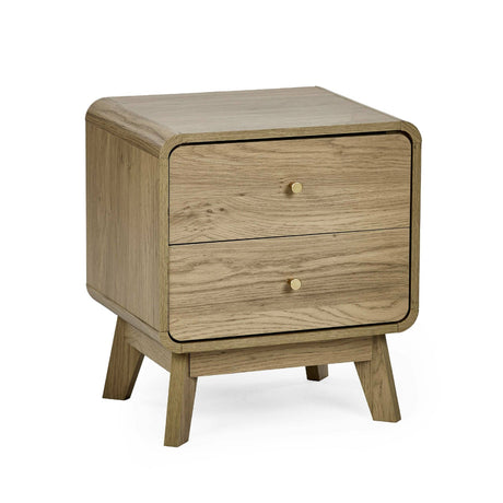 Ingrid 2 Drawer Bedside - Light Brown - ING001