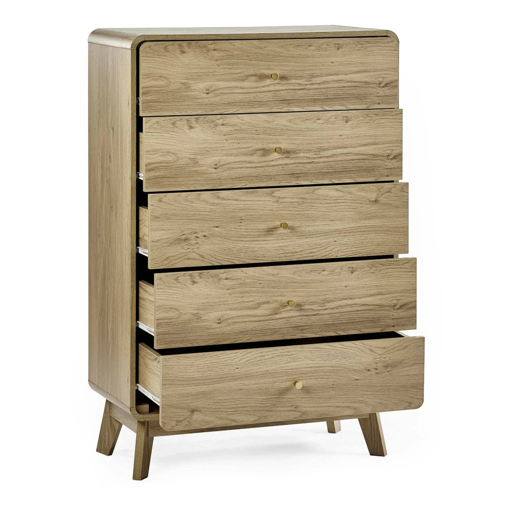 Ingrid 5 Drawer Chest - Light Brown - ING003