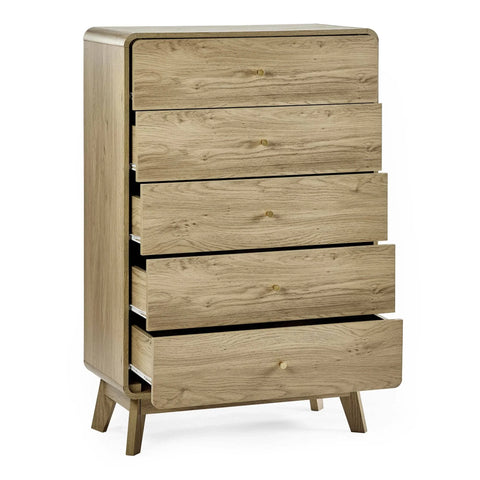 Ingrid 5 Drawer Chest - Light Brown - ING003