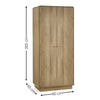 Ingrid 2 Door Wardrobe - Light Brown - ING005