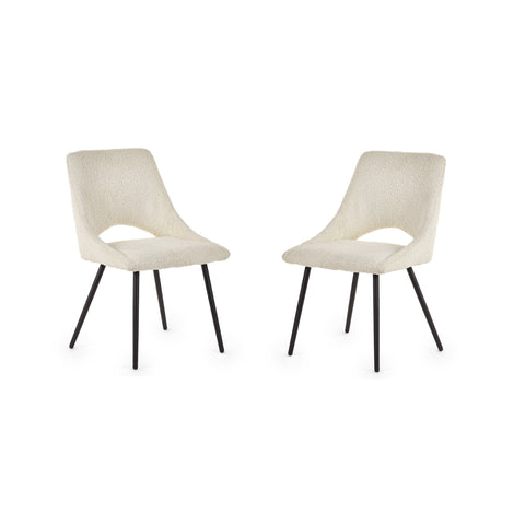 Iris Boucle Dining Chairs (Set of 2) - Ivory - IRI011
