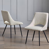 Iris Boucle Dining Chairs (Set of 2) - Ivory - IRI011