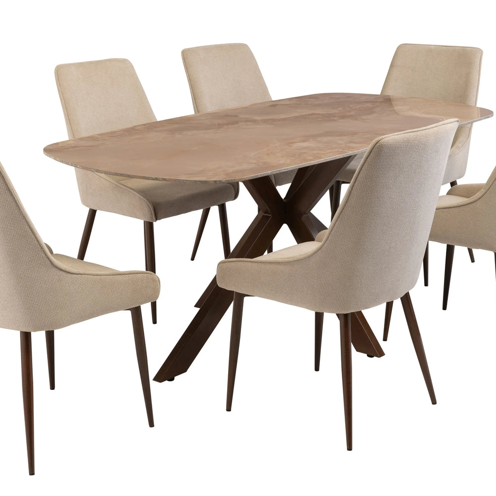 1.8m Elegant Dining Table with Wenge Legs - Agate Jade Finish