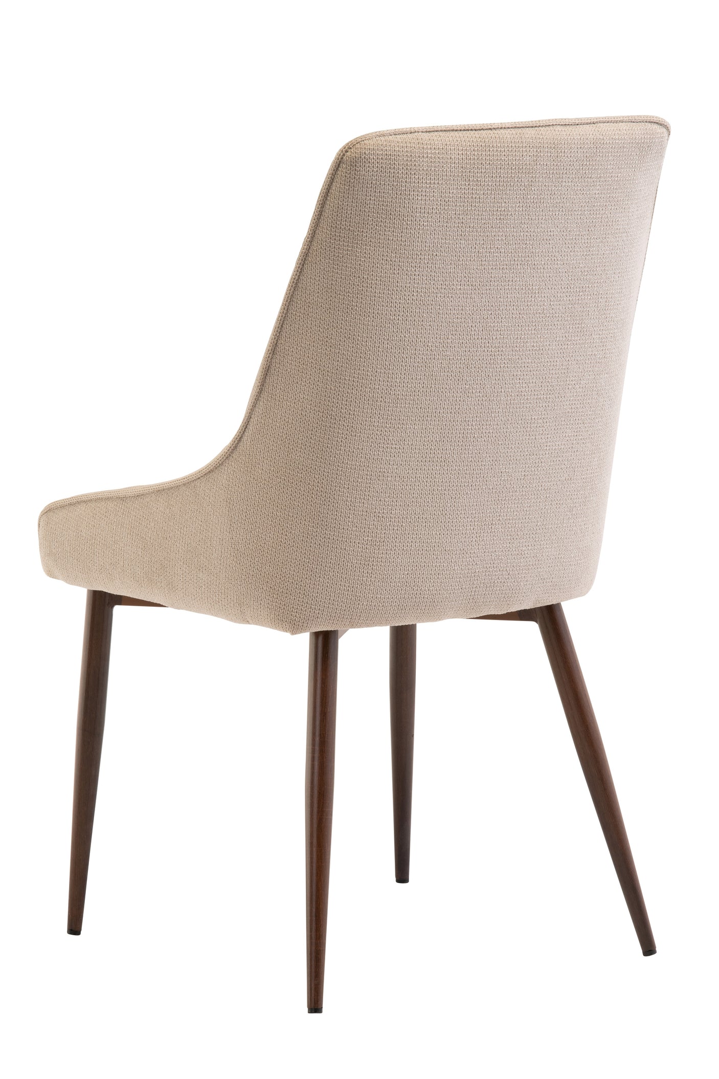 Ivory Fabric Dining Chair with Wenge Legs - Elegant Modern Design