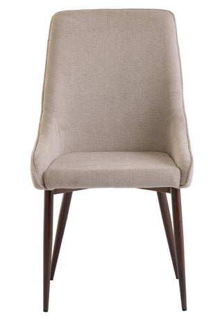 Ivory Fabric Dining Chair with Wenge Legs - Elegant Modern Design
