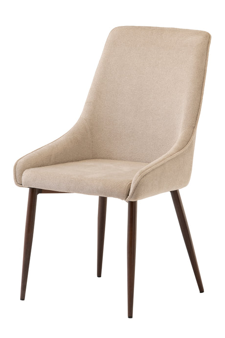 Ivory Fabric Dining Chair with Wenge Legs - Elegant Modern Design