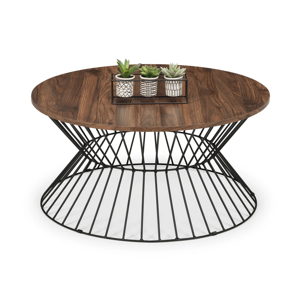 Jersey Round Wire Coffee Table - Light Brown - JER003