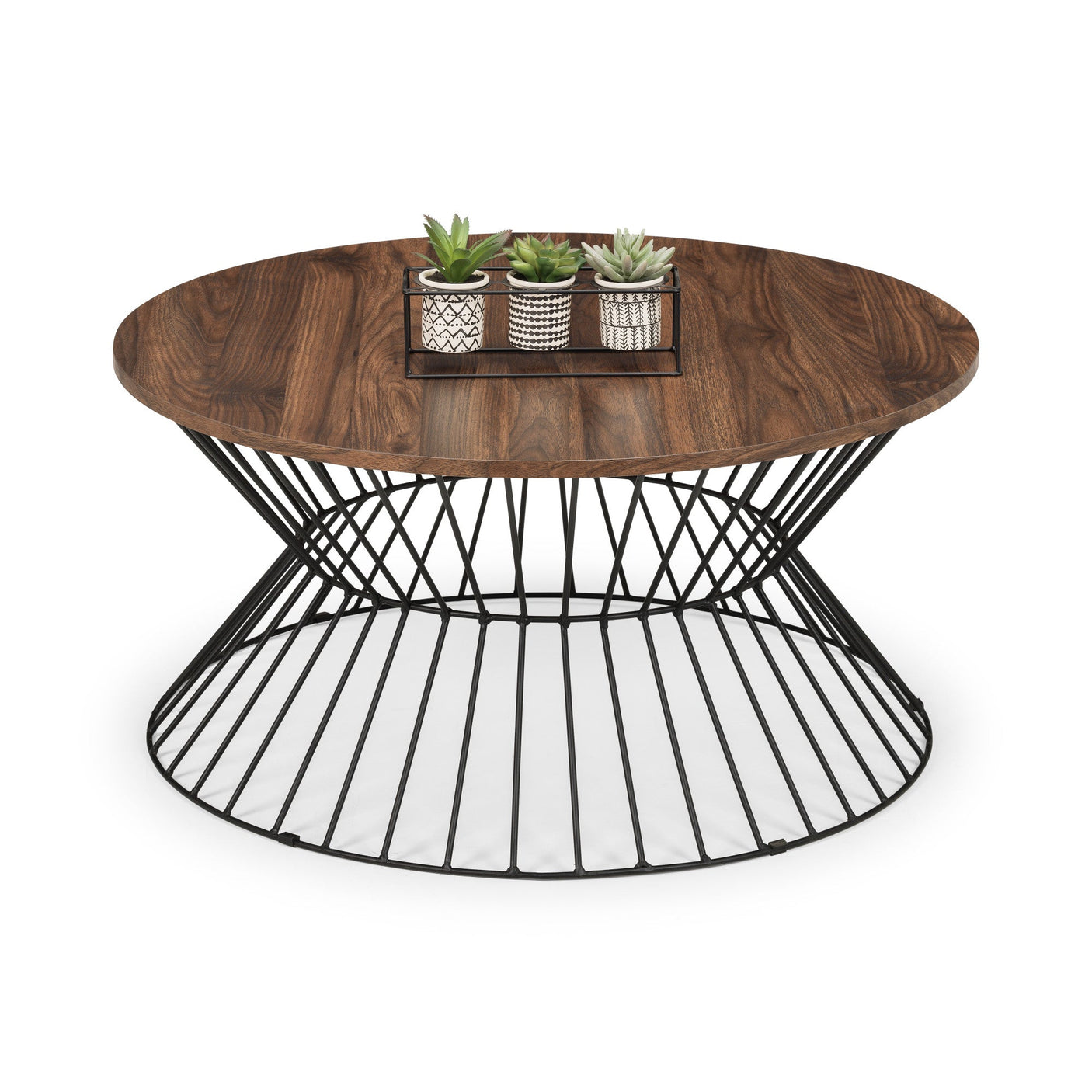 Jersey Round Wire Coffee Table - Light Brown - JER003