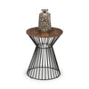 Jersey Round Wire Lamp Table - Light Brown - JER004