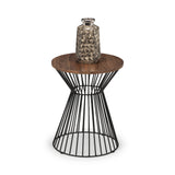 Jersey Round Wire Lamp Table - Light Brown - JER004