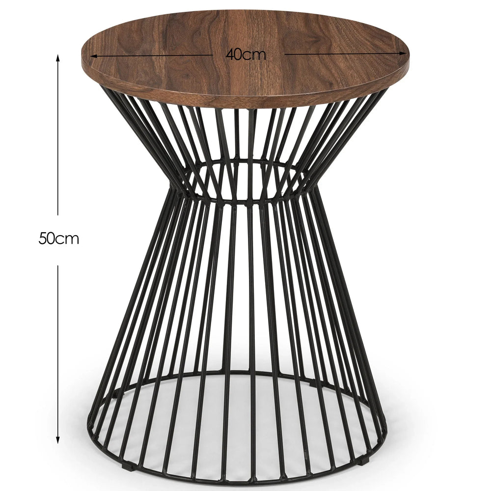 Jersey Round Wire Lamp Table - Light Brown - JER004