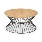 Jersey Round Wire Coffee Table - Light Brown - JER003