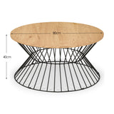 Jersey Round Wire Coffee Table - Light Brown - JER003