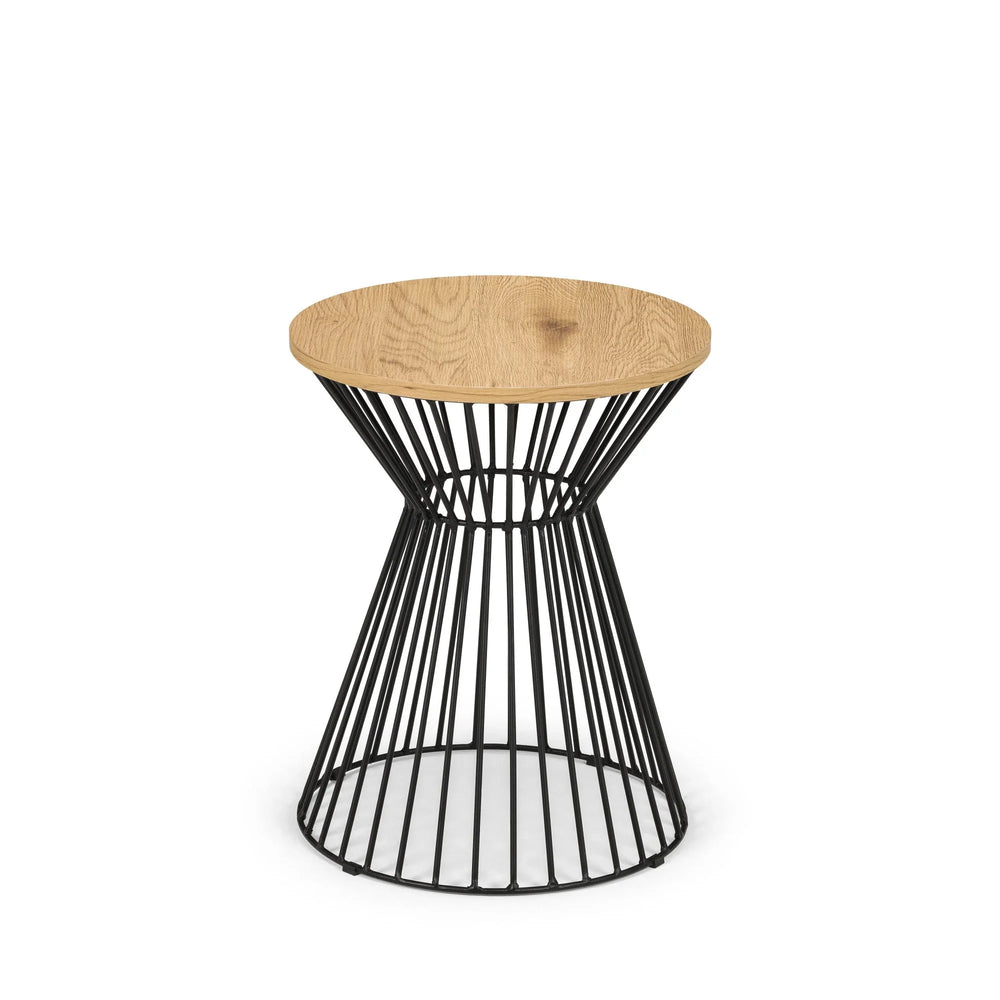 Jersey Round Wire Lamp Table - Light Brown - JER004