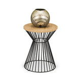 Jersey Round Wire Lamp Table - Dark Brown - JER002