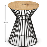 Jersey Round Wire Lamp Table - Light Brown - JER004