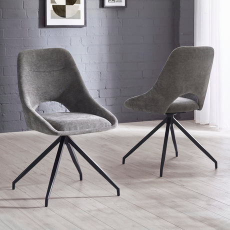 Jonah Swivel Return Chair (Set of 2) - Grey - JON101