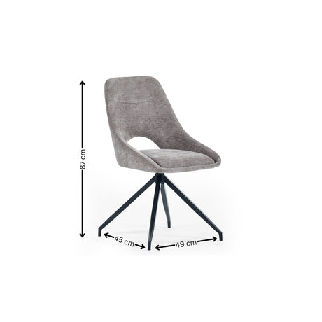 Jonah Swivel Return Chair (Set of 2) - Grey - JON101