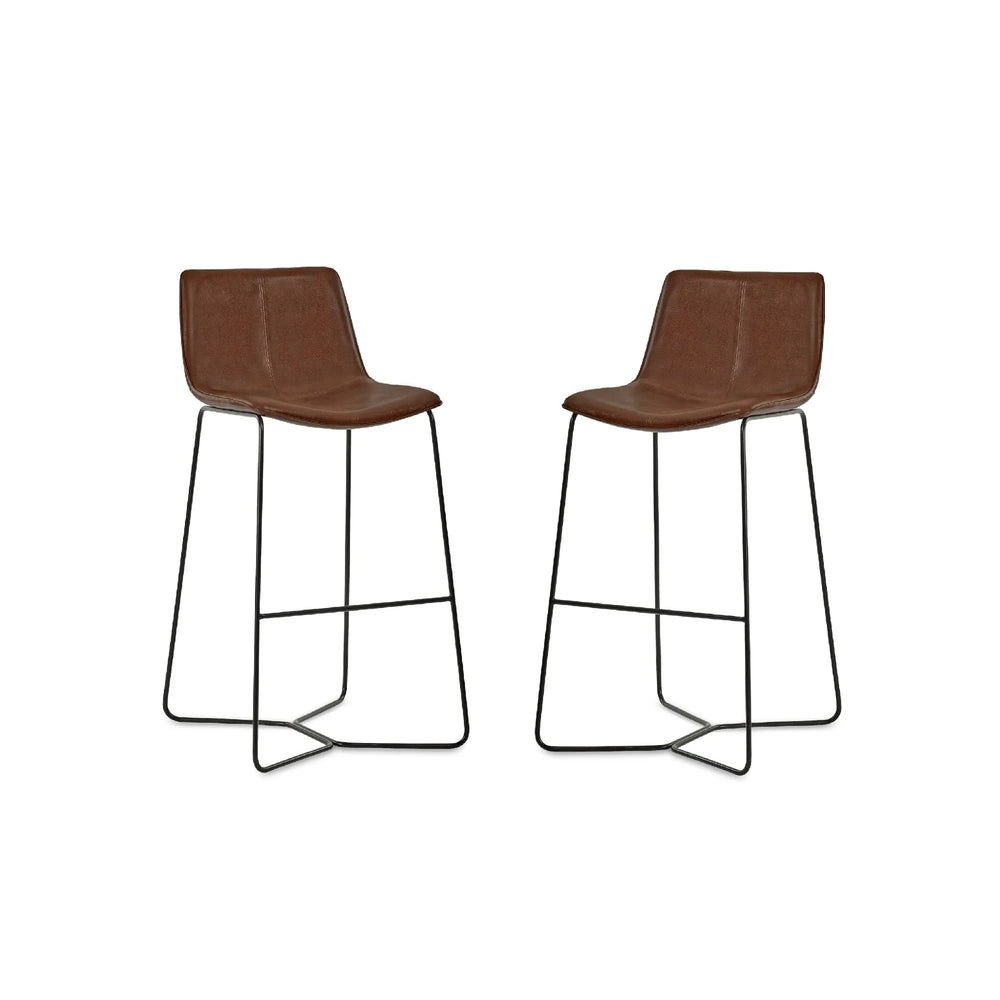 Set of 2 Joren Bar Stools - Brown - JOR103