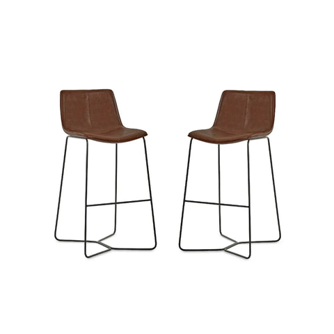Set of 2 Joren Bar Stools - Brown - JOR103