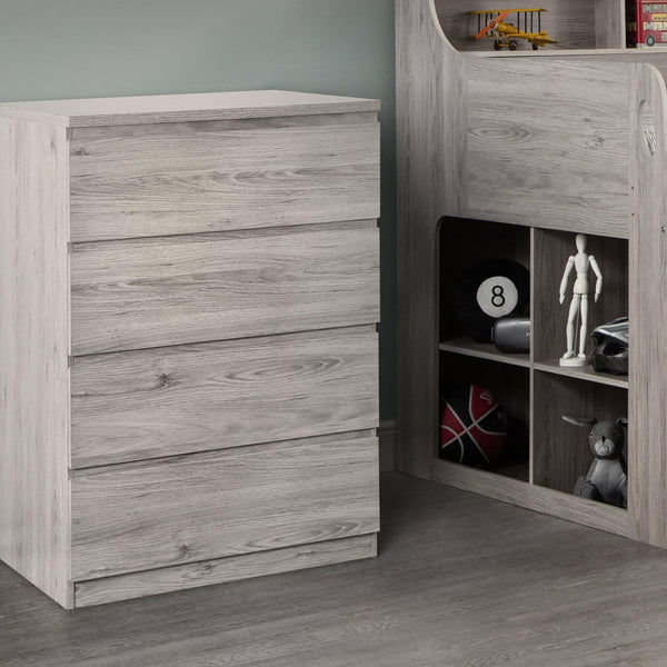 Jupiter 4 Drawer Chest - Grey - JUP305