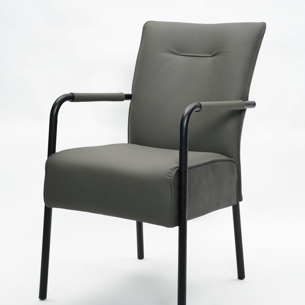 James Chair Grey Leather