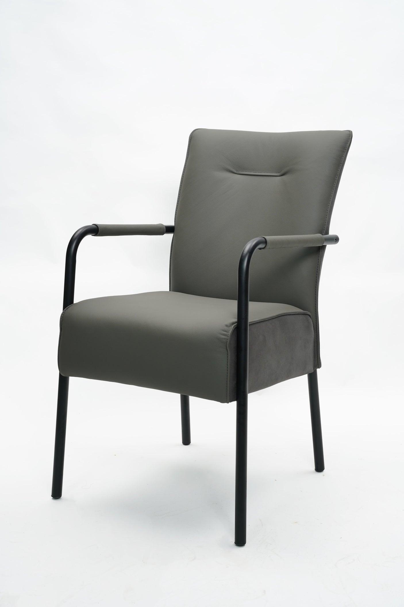 James Chair Grey Leather