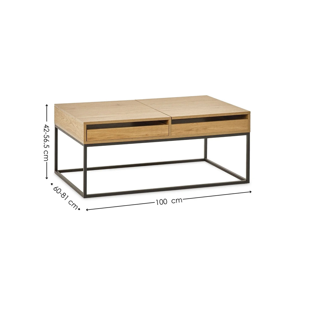 Kade Storage Coffee Table - Light Oak - KAD001