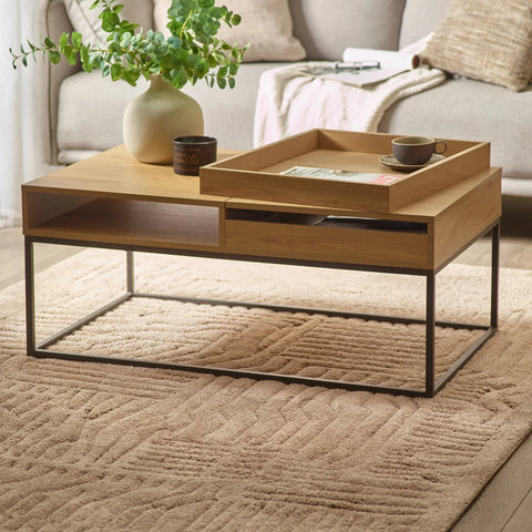 Kade Storage Coffee Table - Light Oak - KAD001