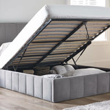 Katie Ottoman Storage Bed - Grey / 135cm - KAT301