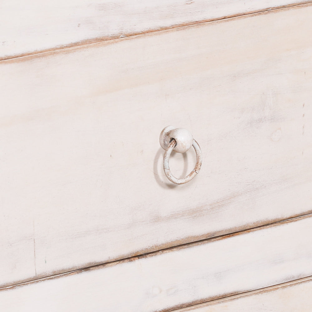 White Distressed Oriental Sideboard