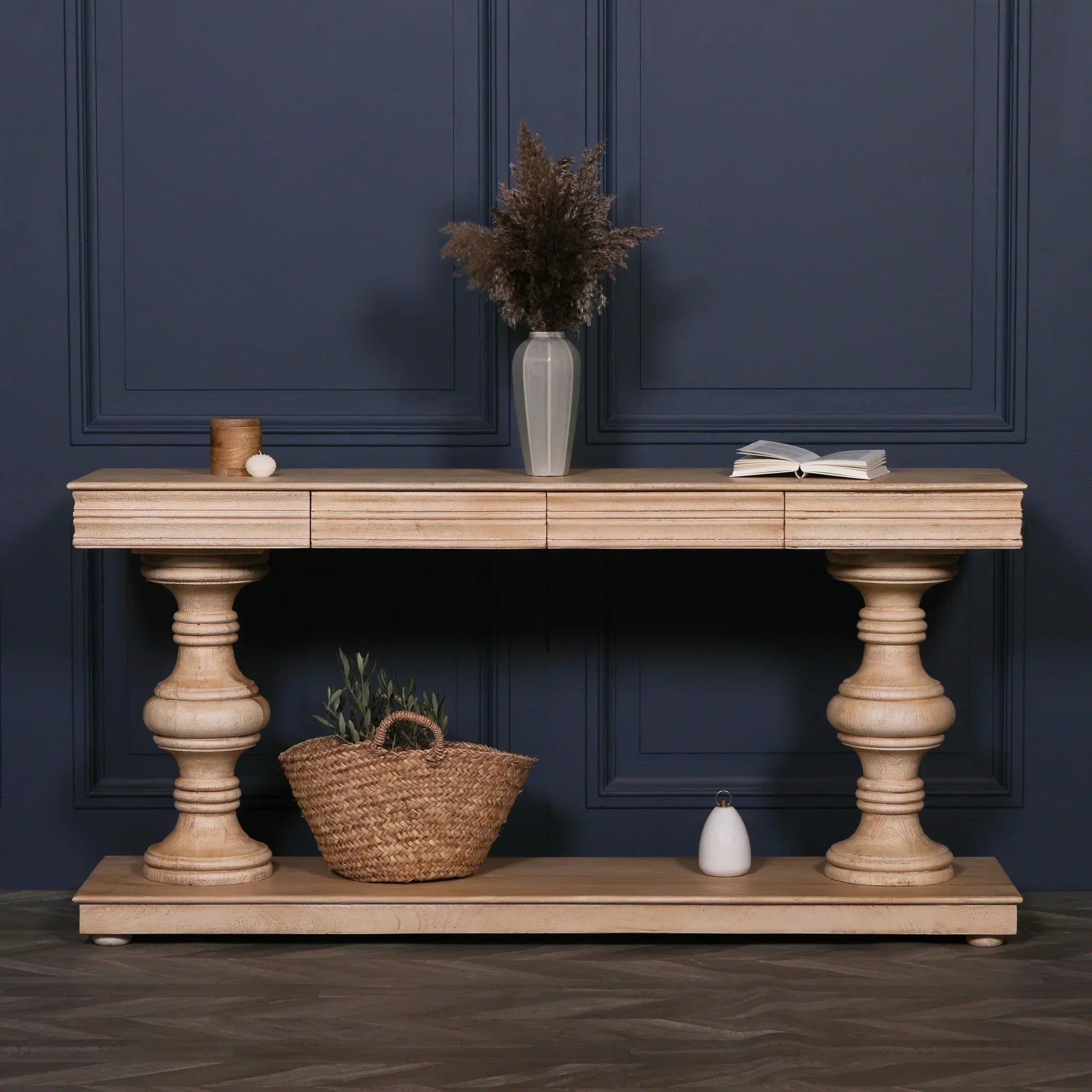180cm Wooden Console Table Drawers