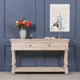 Acacia Wooden Console with Single Drawer