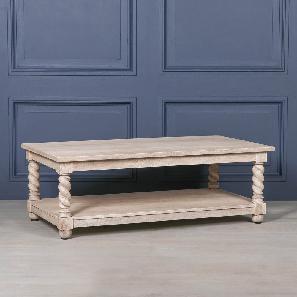 Acacia Twist Column Coffee Table