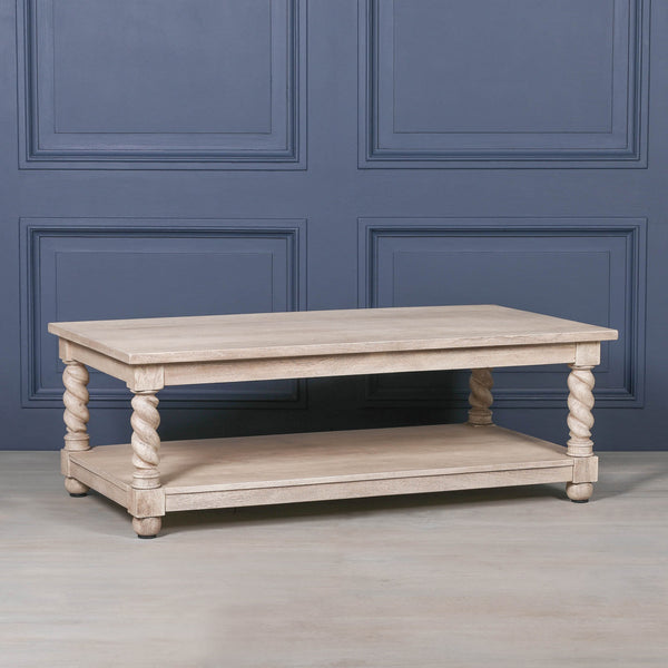 Acacia Twist Column Coffee Table