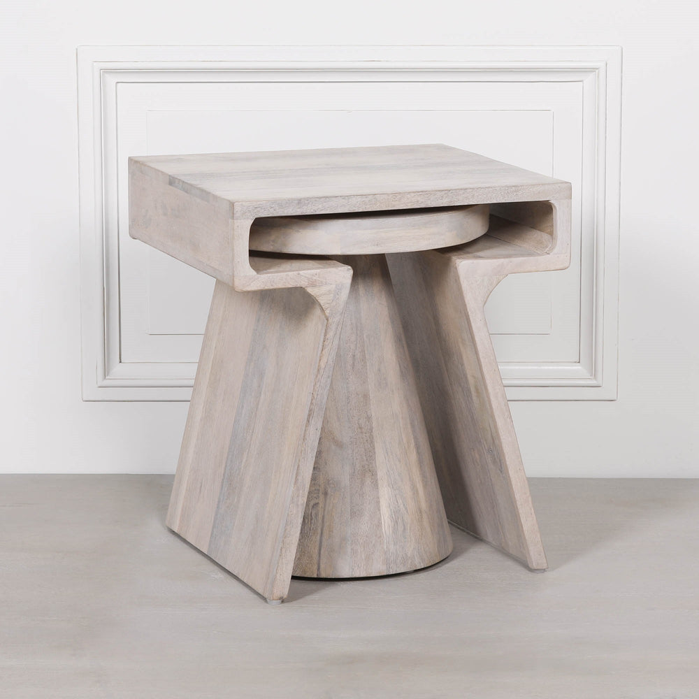 Blanchie Wooden Nesting Side Occasional Table