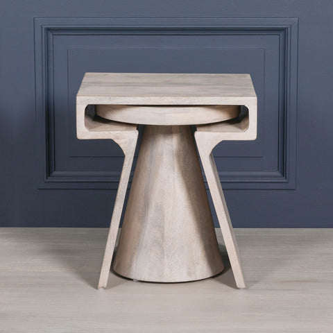 Blanchie Wooden Nesting Side Occasional Table