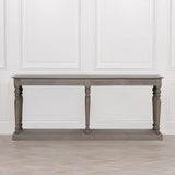 Rustic Wooden Column Leg Console