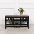 Black Metal Storage Bench with Wooden Top