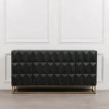 Black Wooden Diamond Pattern Sideboard