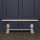 Blanche Wood Rustic Washed Rectangular Dining Table 210cm