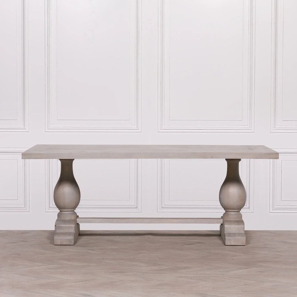 Blanche Wood Rustic Washed Rectangular Dining Table 210cm