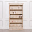 Blanche Wooden Rustic Single Open Bookcase with Drawers