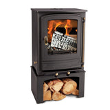 Mazona Wicklow 5Kw Woodburning Multifuel Stove With Log Store, Freestanding Ecodesign Approved, Defra Approved
