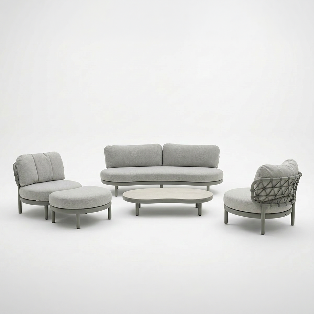 Image of KOKO 5 Seater Lounging Set with Coffee Table & Footstool