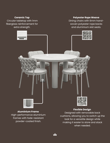 Image of KOKO 4-Seater Dining Table & Chairs